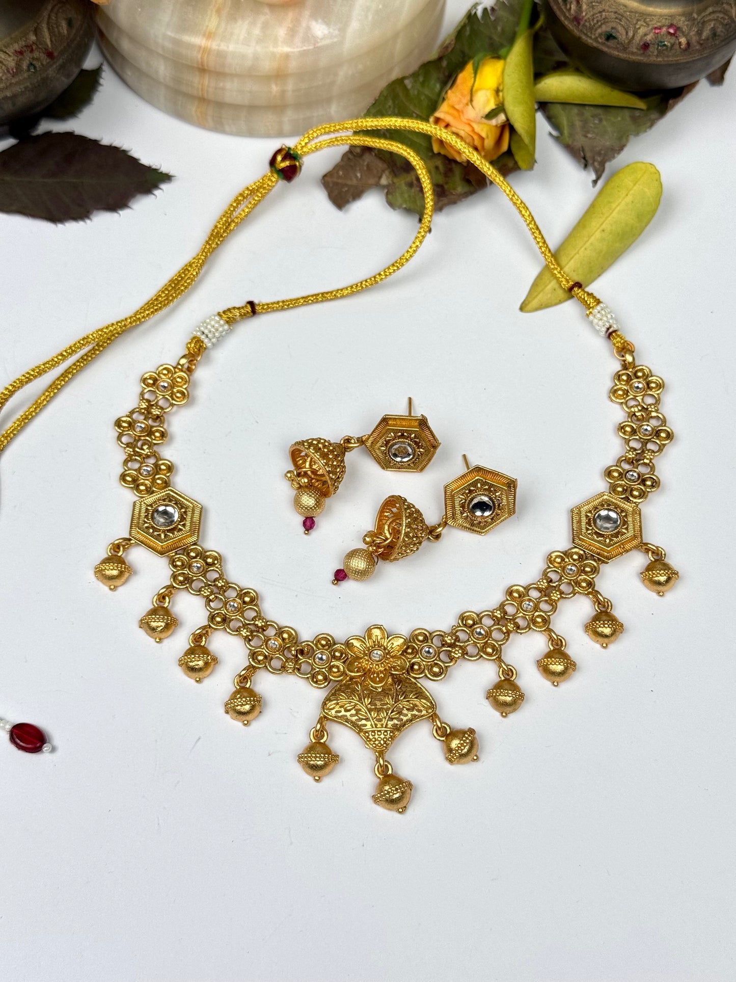 Rajwadi Brass Made Necklace set