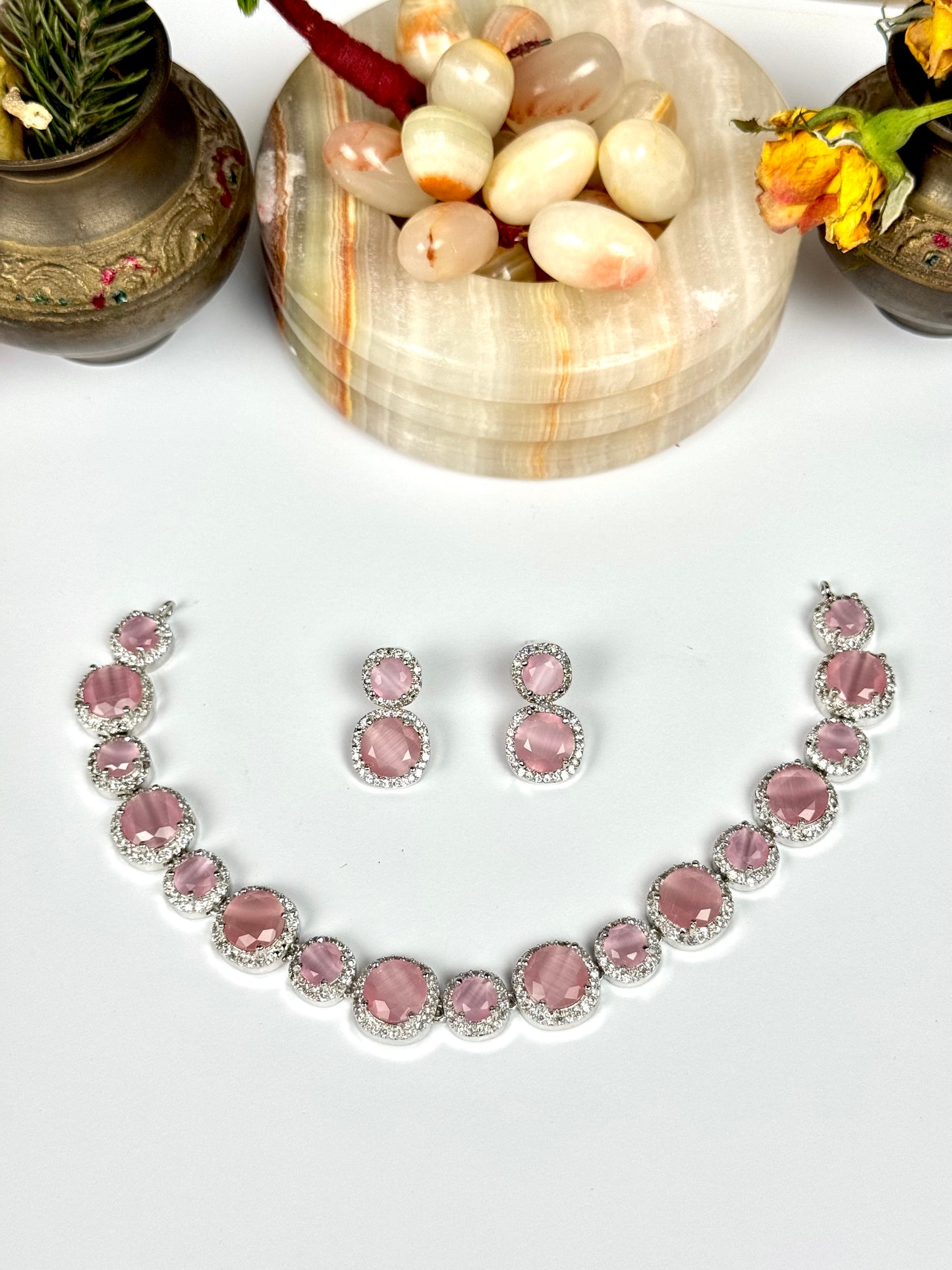 American Diamond 1karat Necklace set