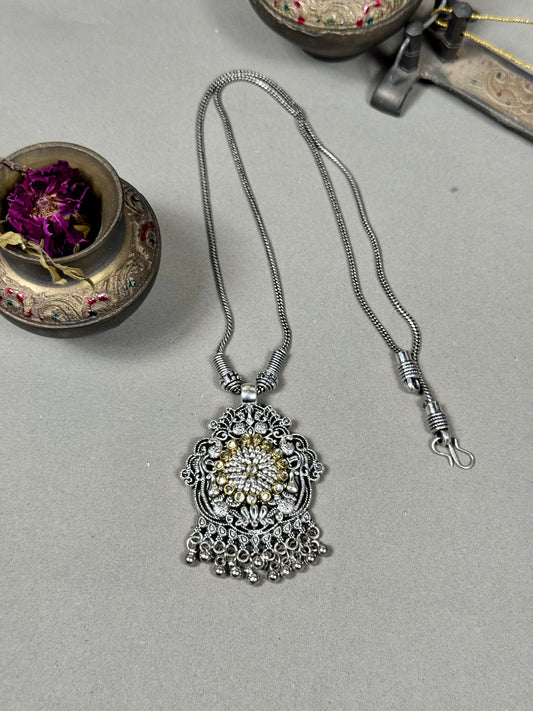 Oxidised Naaz pendant