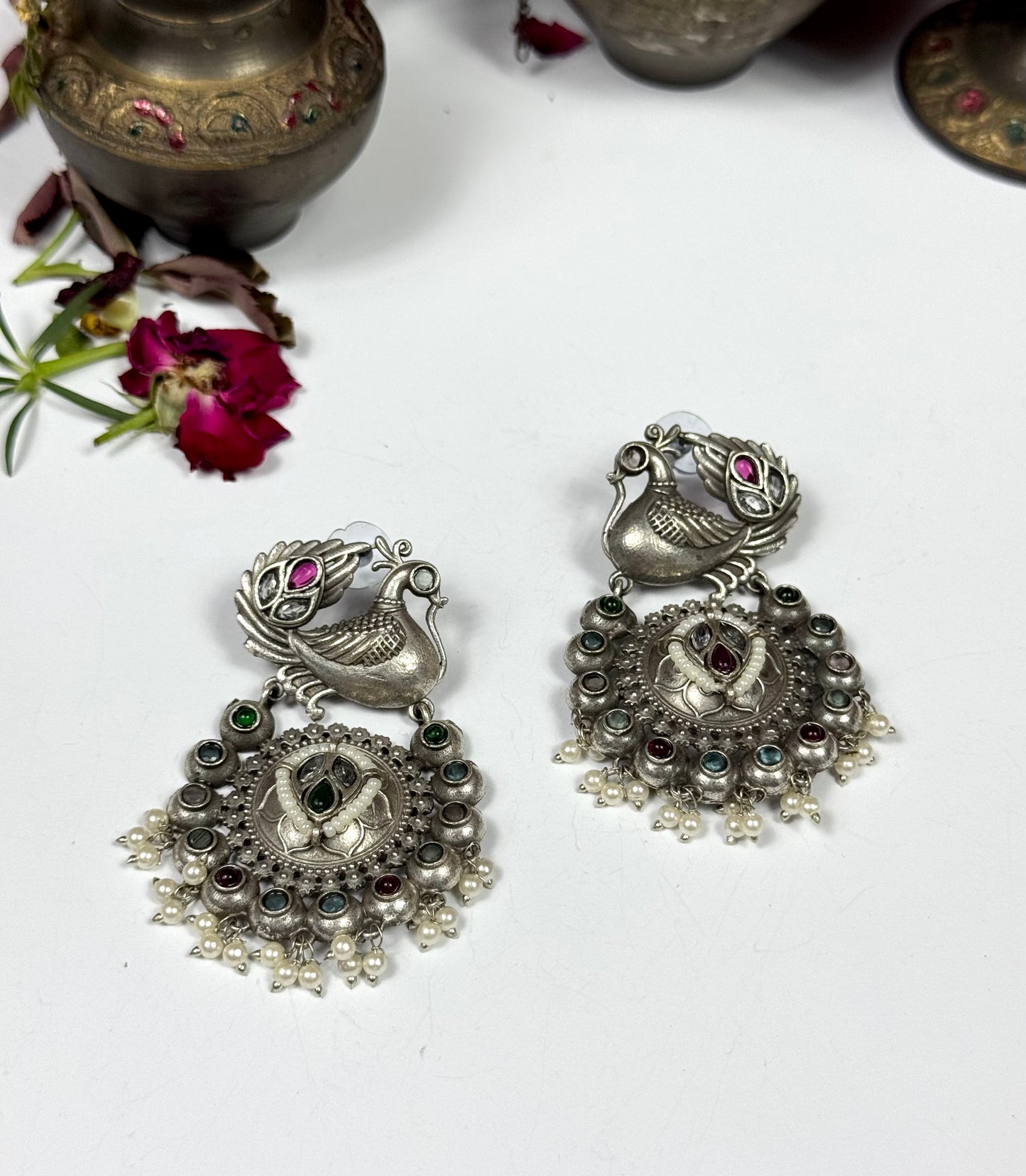 Premium Oxidised Azra Earrings