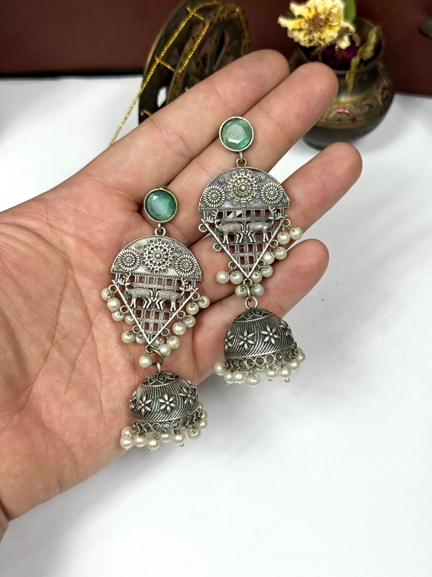 Premium Oxidised Sharmila Jhumki