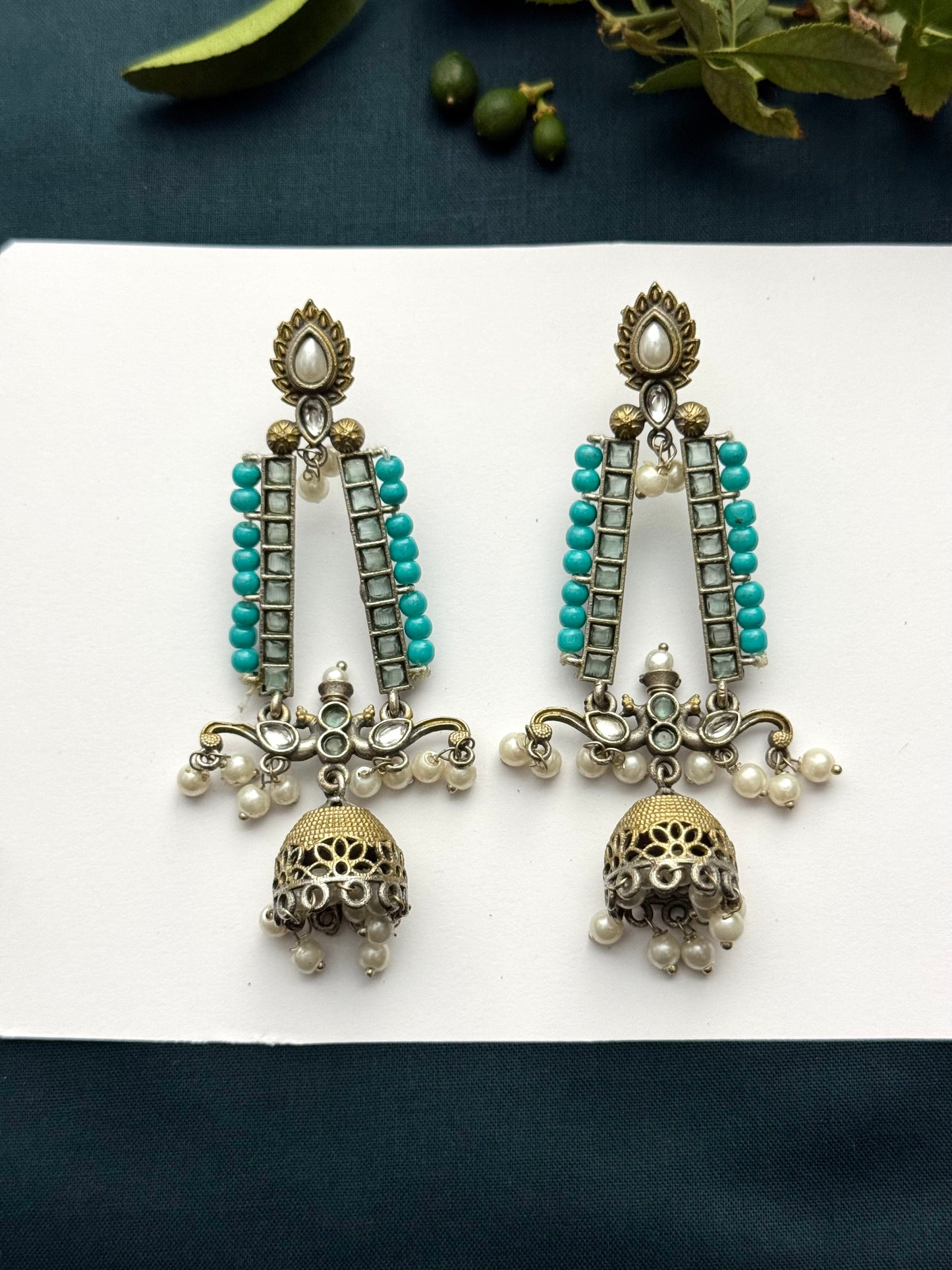 Premium Brass made Oxidised Jhumka