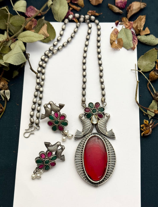 Premium Oxidised Heer Set Brass made