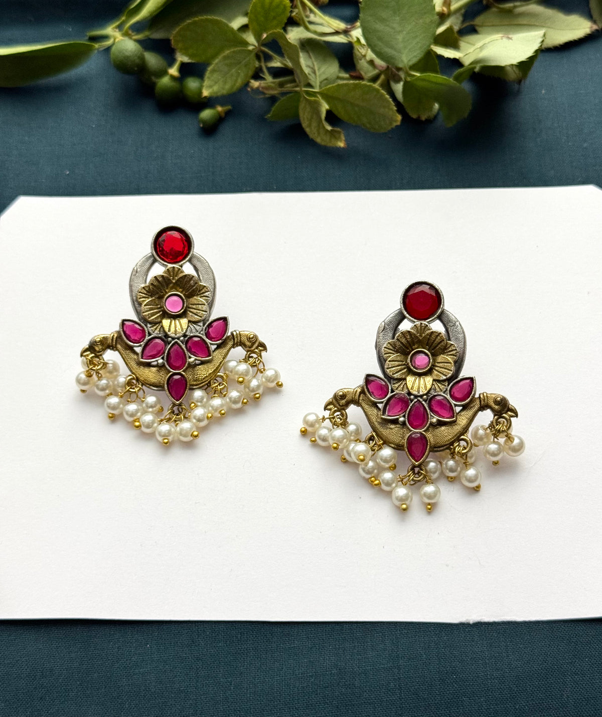 Premium Brass Made Oxidised Earrings