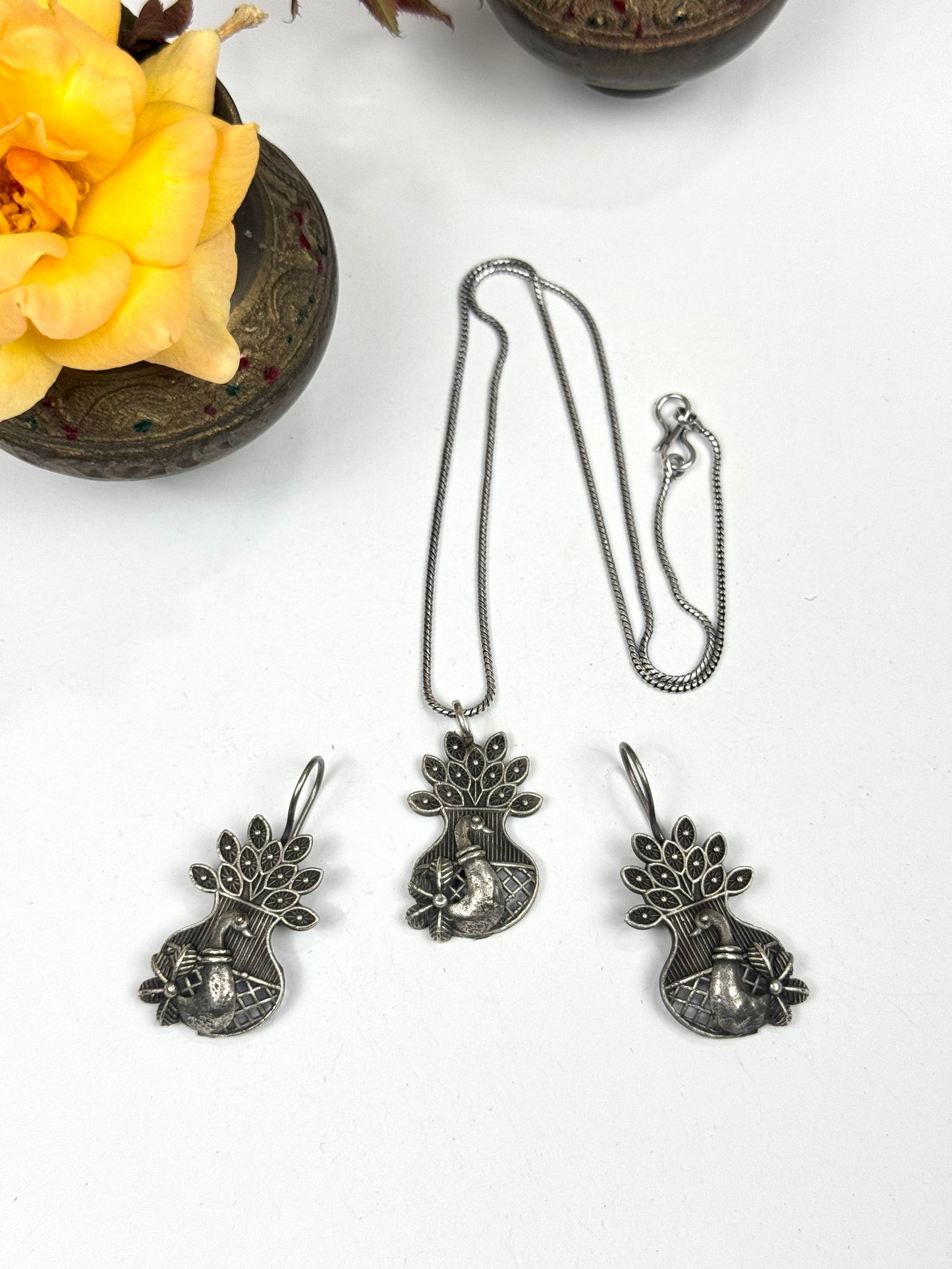Premium oxidised Brass made pendant set