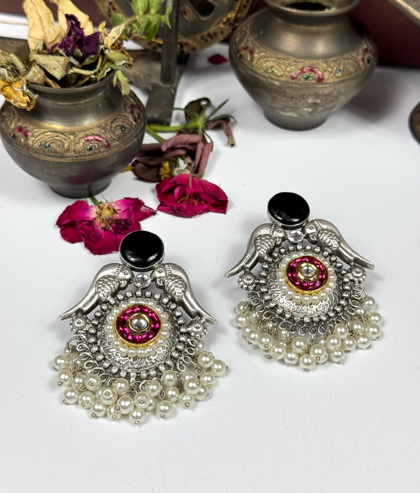 Premium Oxidised Heba Earrings