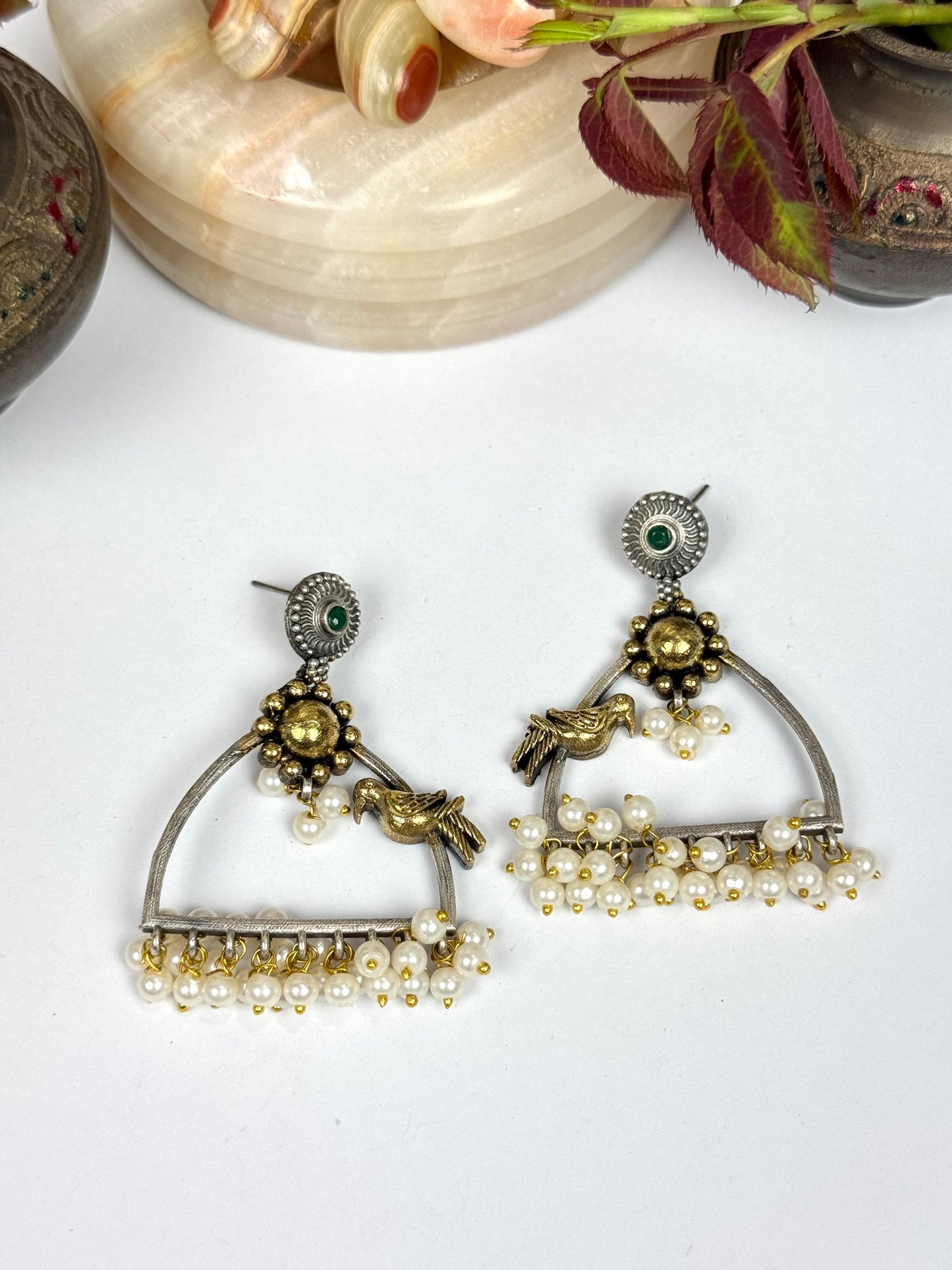 Premium oxidised Brass Made Designer Earrings