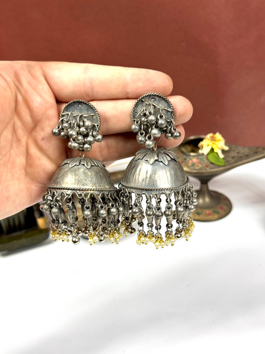 Oxidised Laila Jhumka