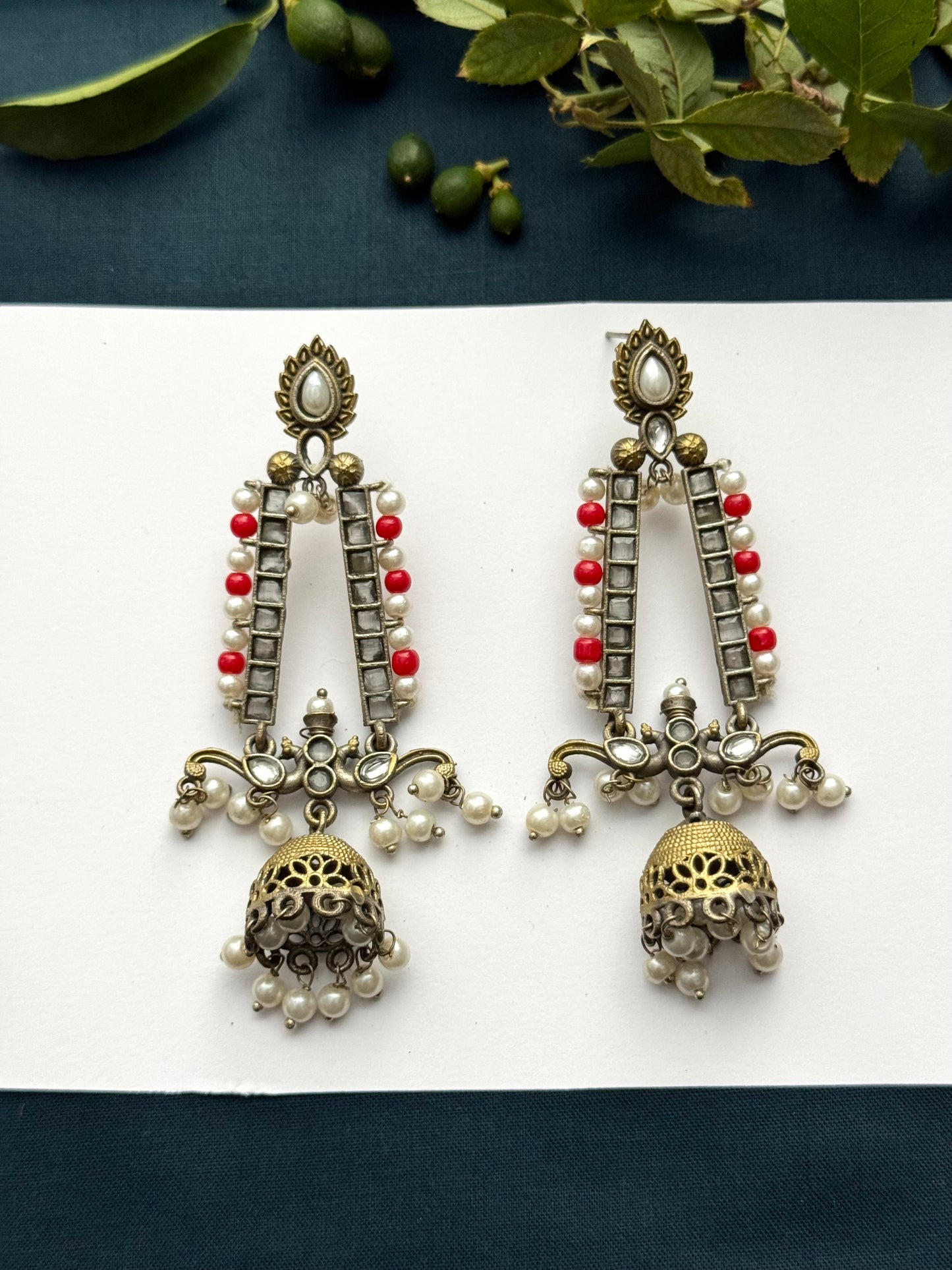 Premium Brass made Oxidised Jhumka