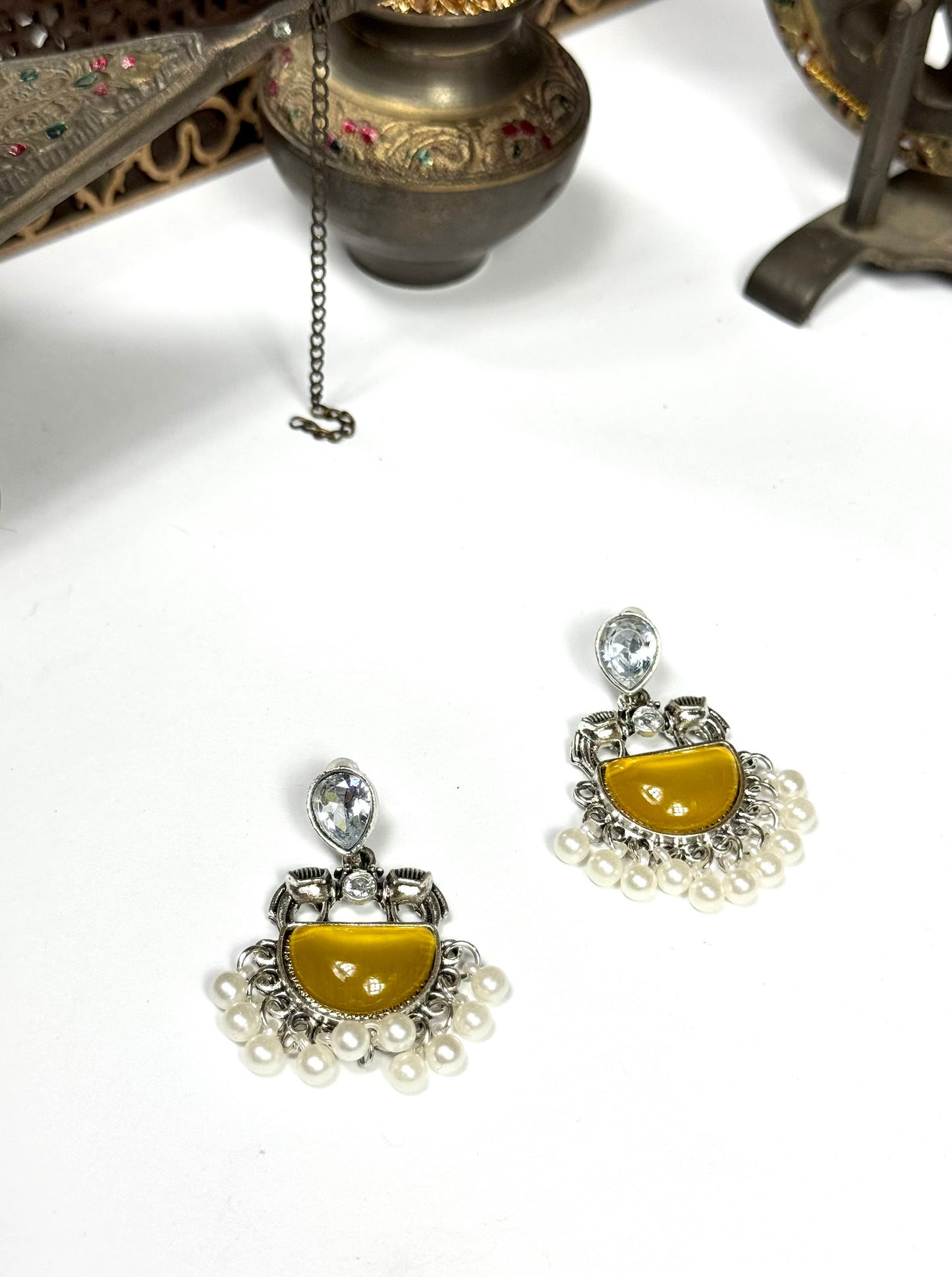 Oxidised Nargis Earrings