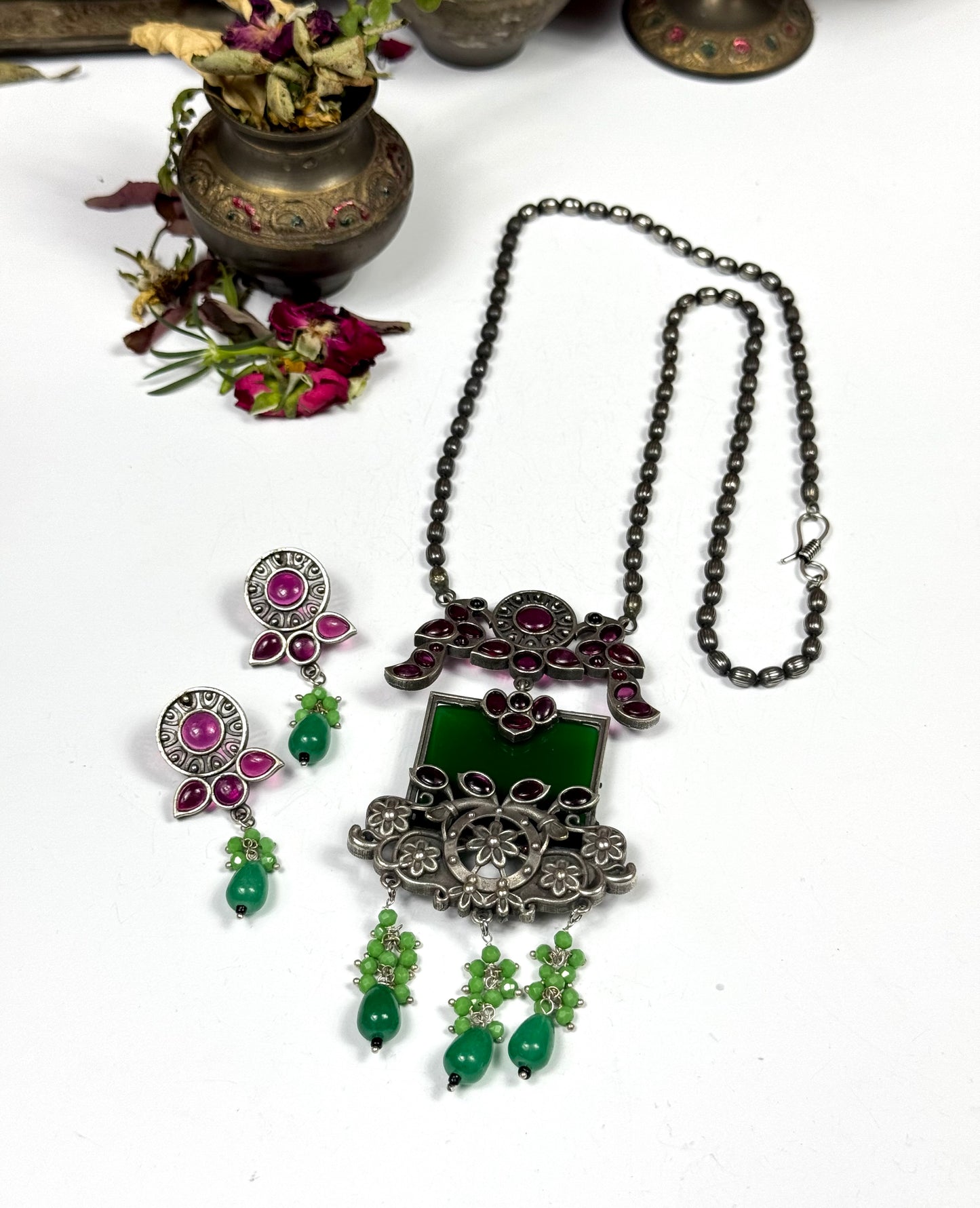 Premium Oxidised Shahi Brass made Mala set