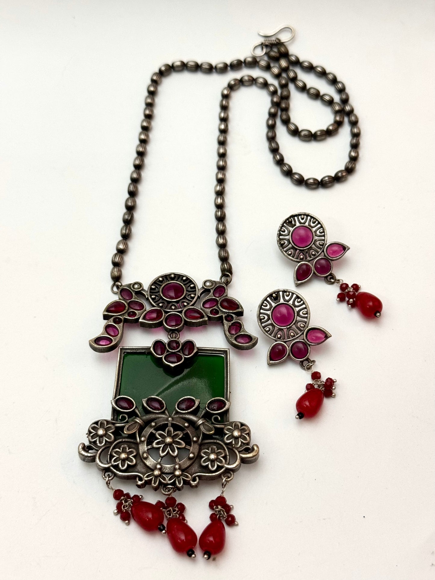 Premium Oxidised Khushi Brass made set