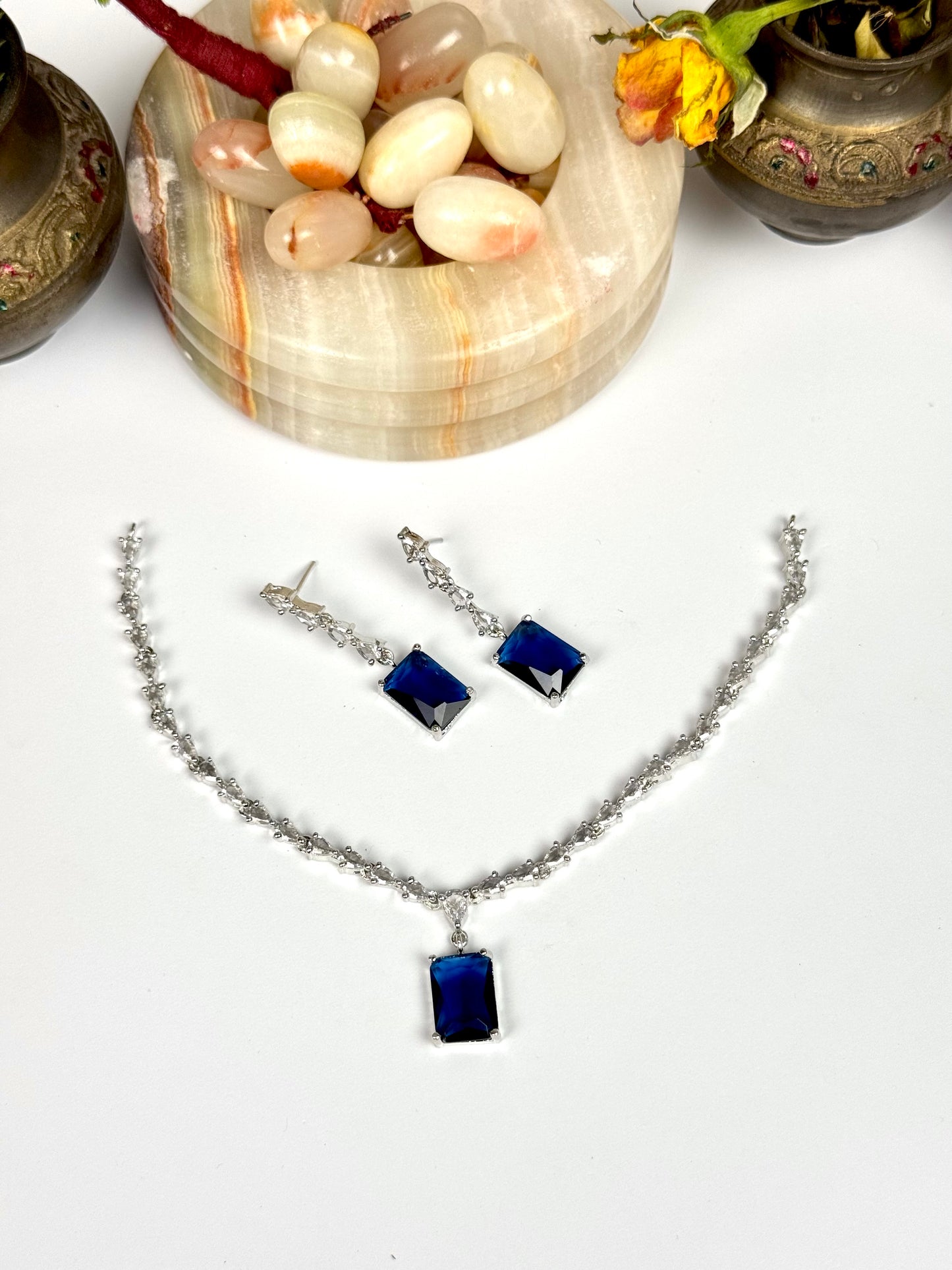 American Diamond 1karat Necklace set