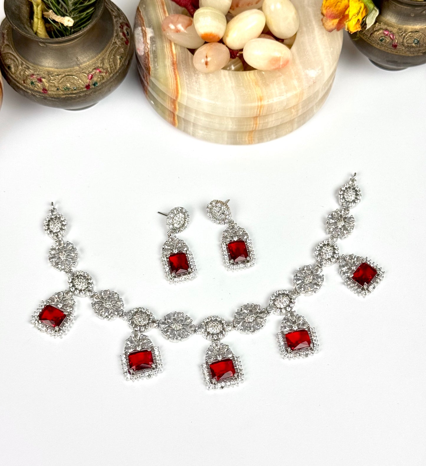 American Diamond 1karat Necklace set