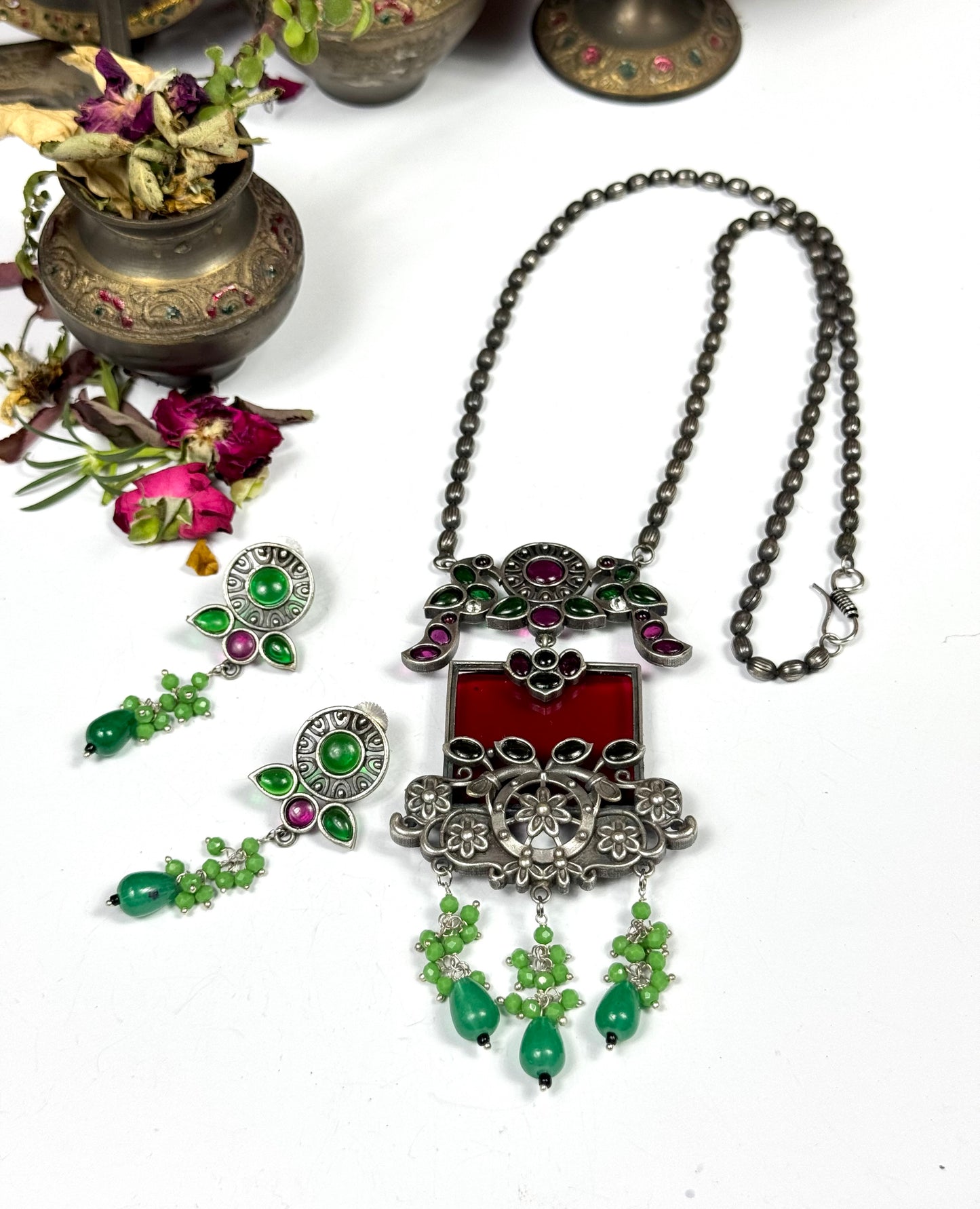 Premium Oxidised Shahi Brass made Mala set