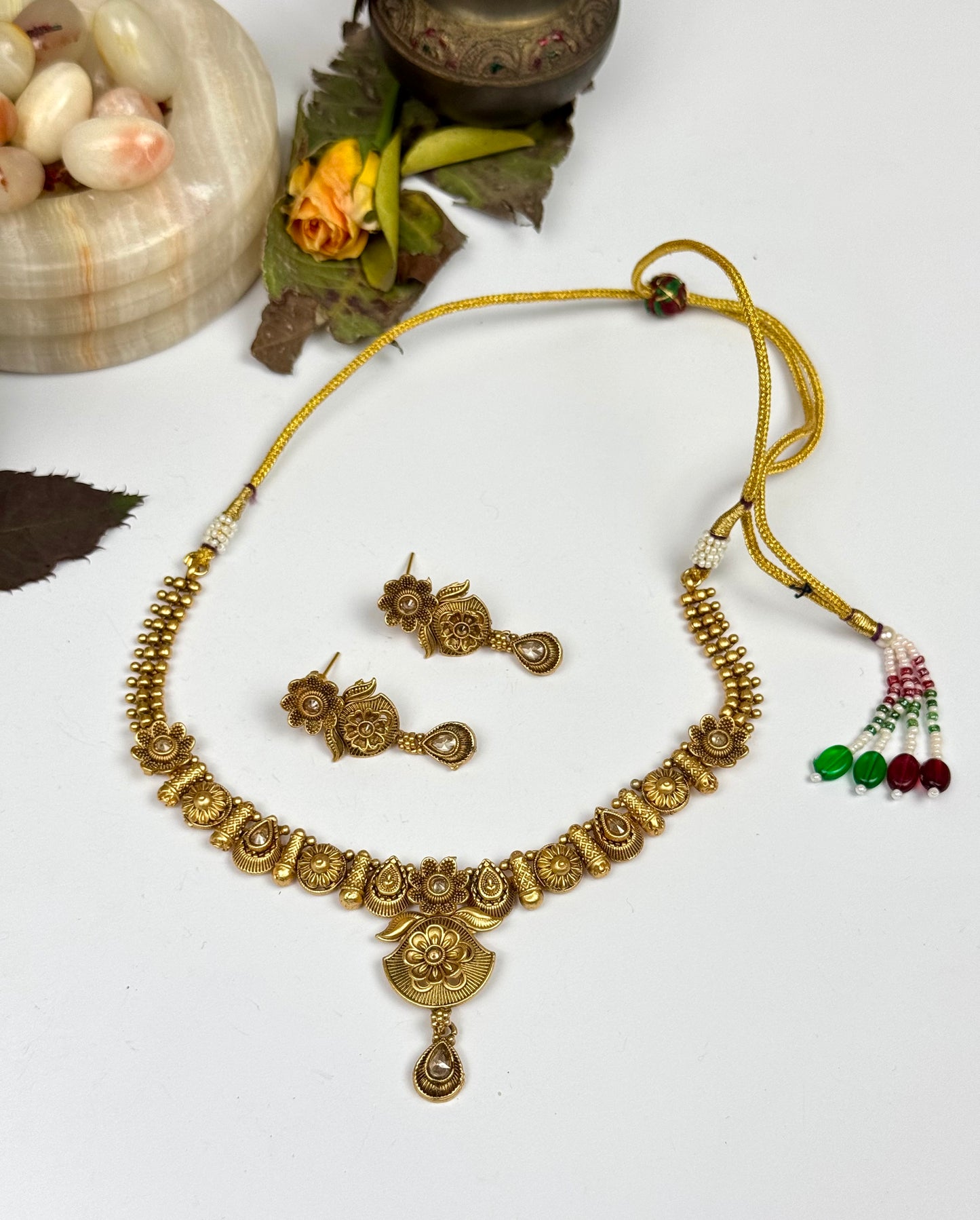 Rajwadi Brass Made Necklace set
