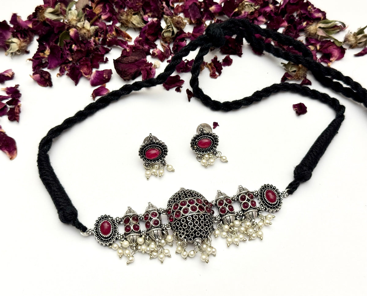 Premium Oxidised Choker set