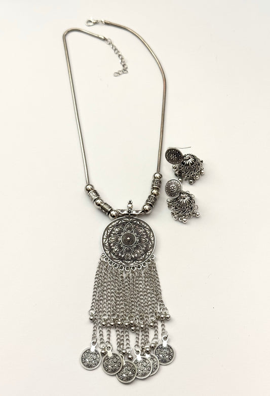 Oxidised Gazal pendant  Set