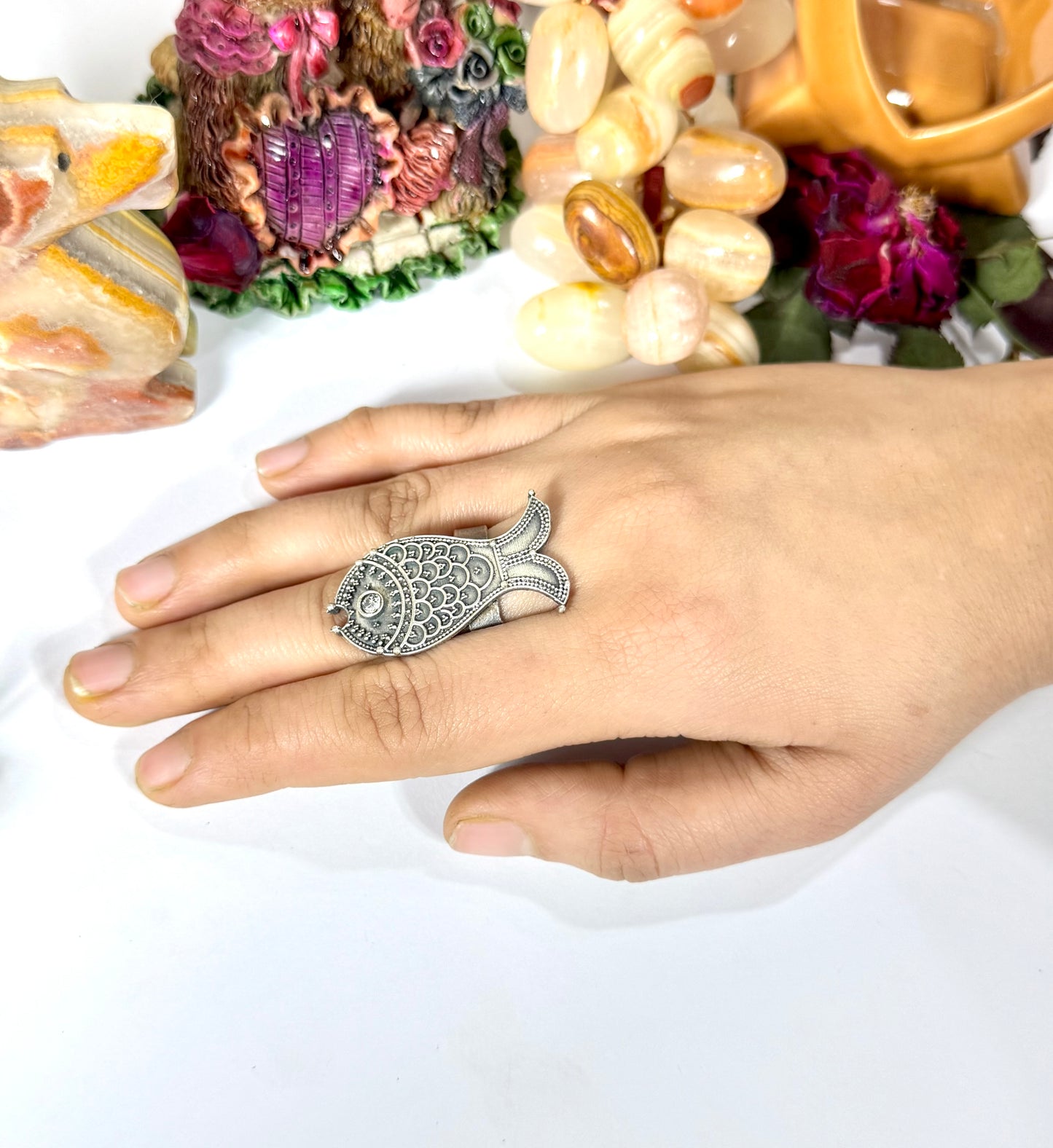 Premium Oxidised Brass made Adjustable Ring