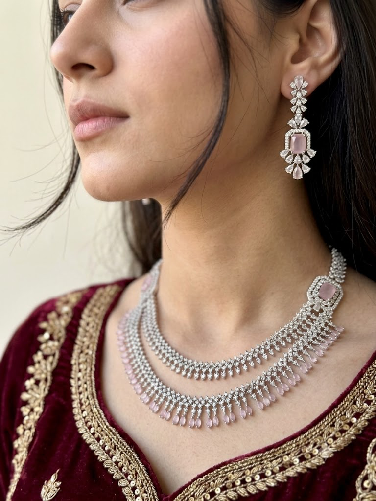 American Diamond 1karat Mala set