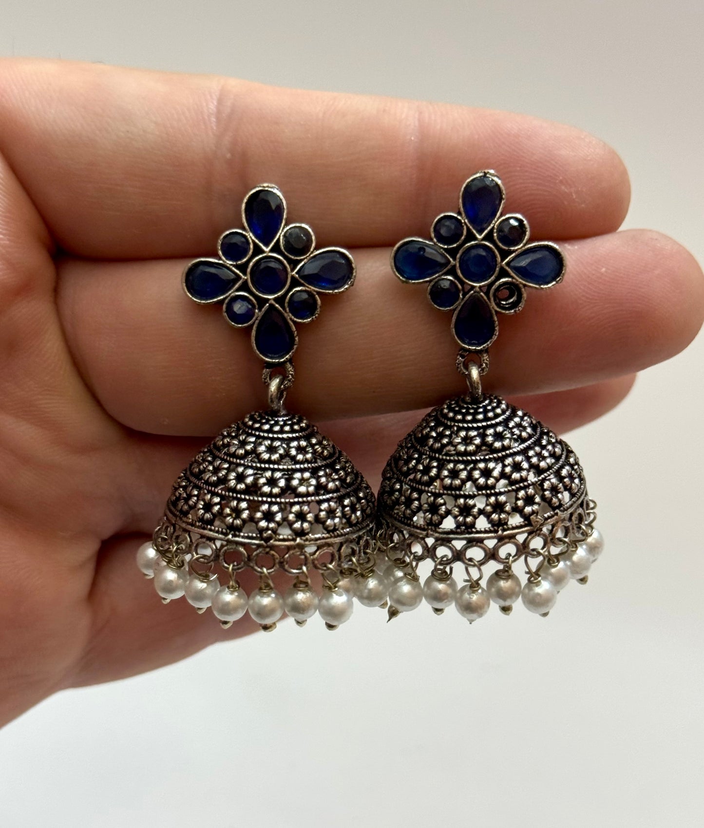 Premium Brass made oxidised jhumka