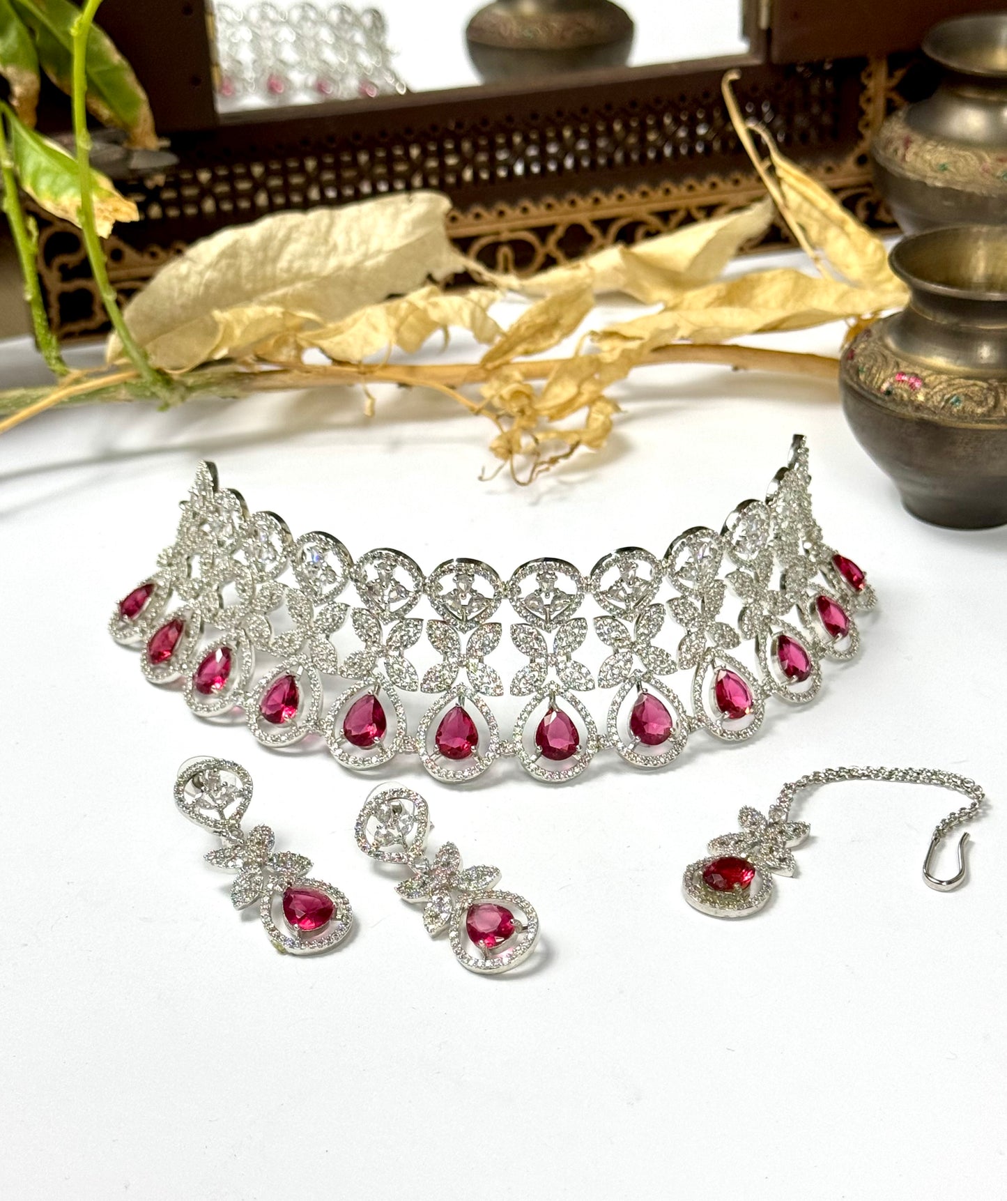American Diamond 1 karat Choker Set