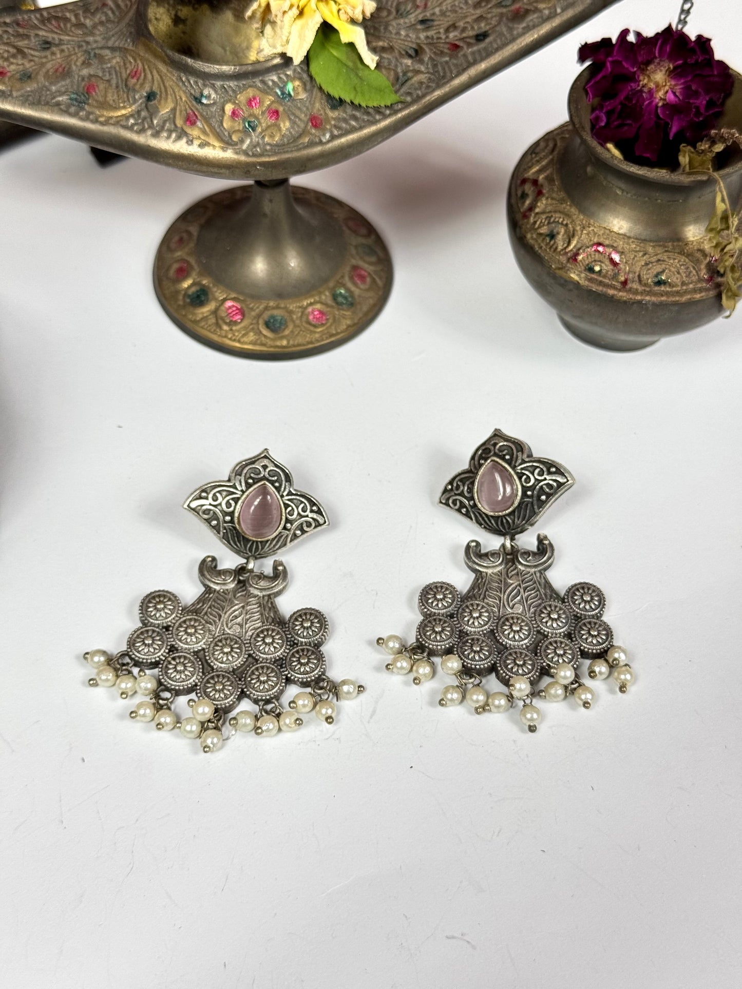 Premium oxidised Tara Earrings