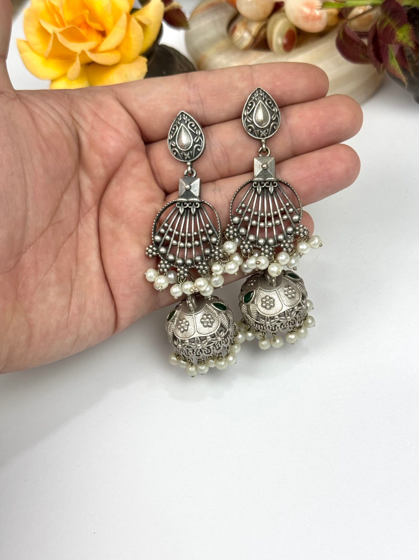 Brass made premium Oxidised Earrings