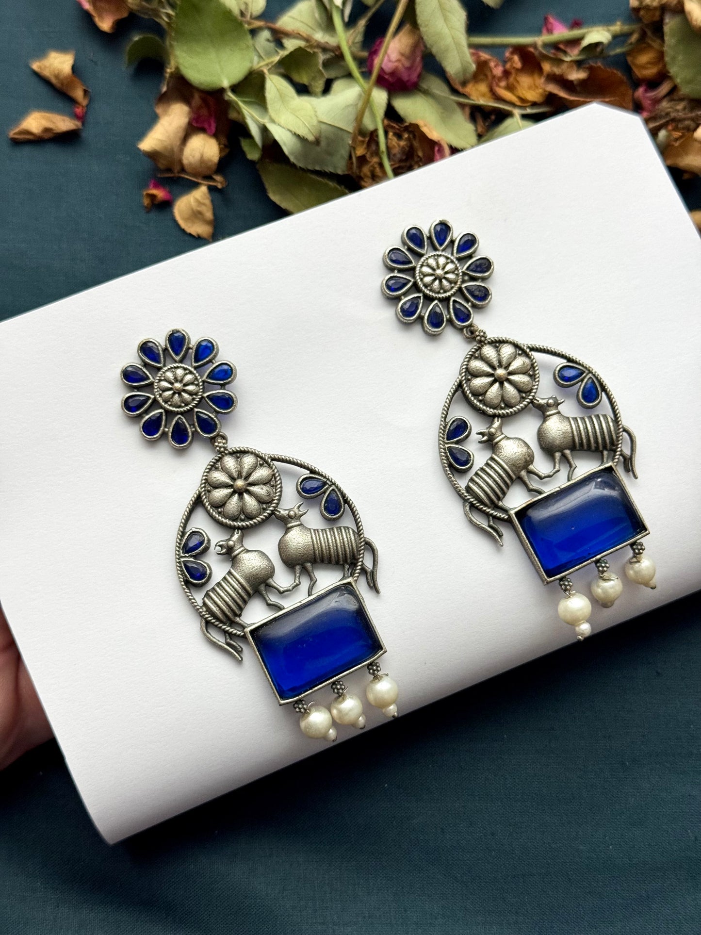 Premium Oxidised Amara Earrings