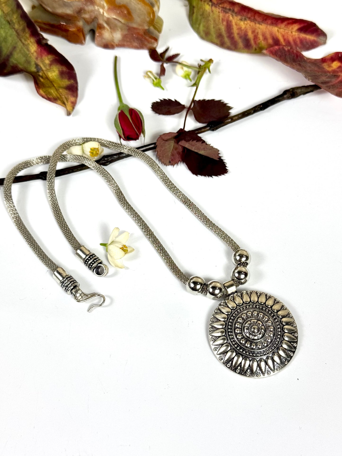 Oxidised Singhar pendant