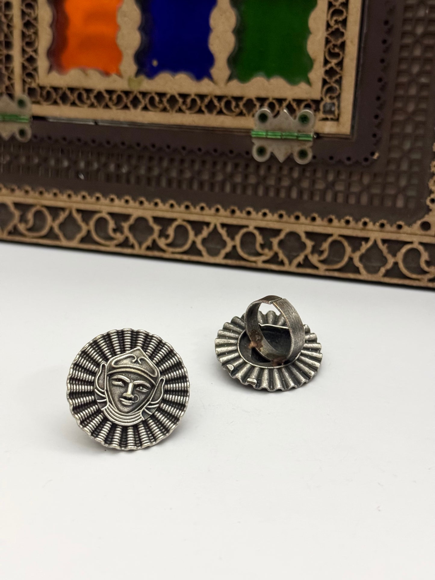 Premium oxidised Brass Made adjustable Ring