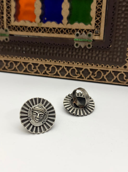 Premium oxidised Brass Made adjustable Ring