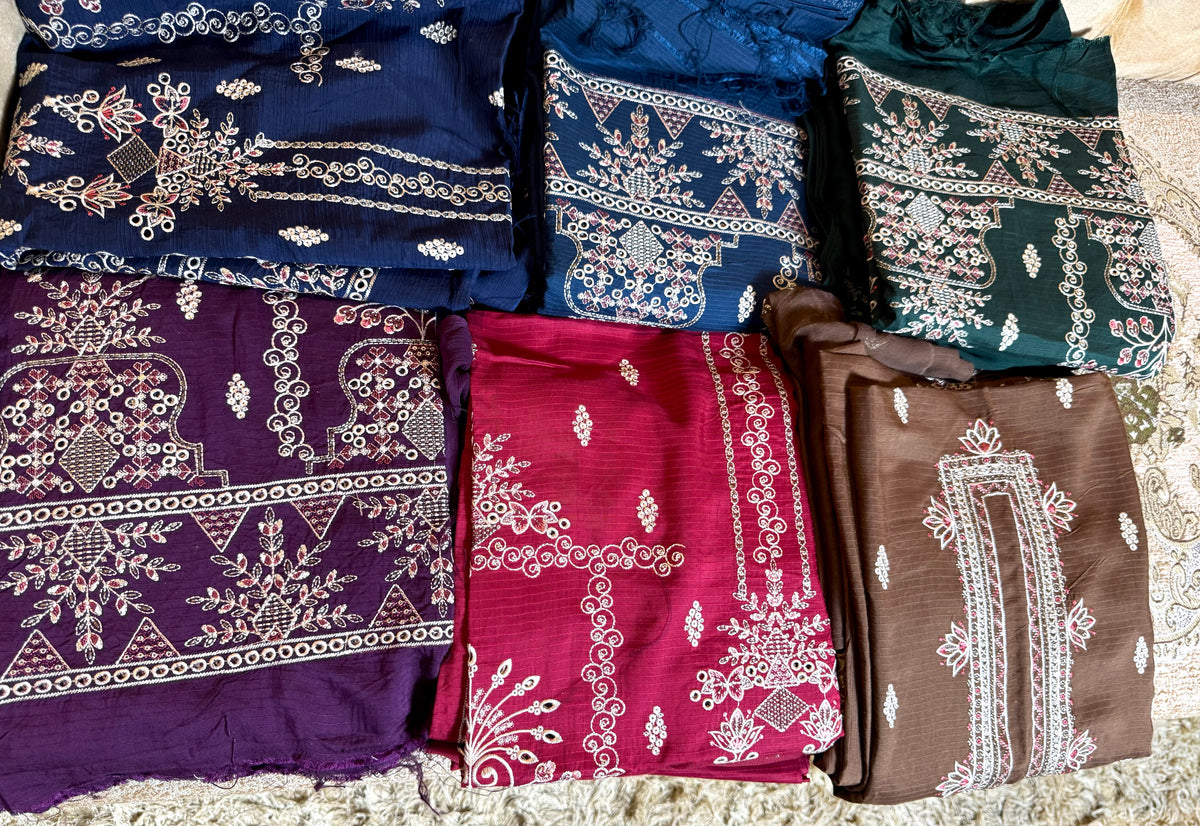 Libas-e-Shireen A+ Quality orignal Khadder 3 Pcs Embroidered Suit
