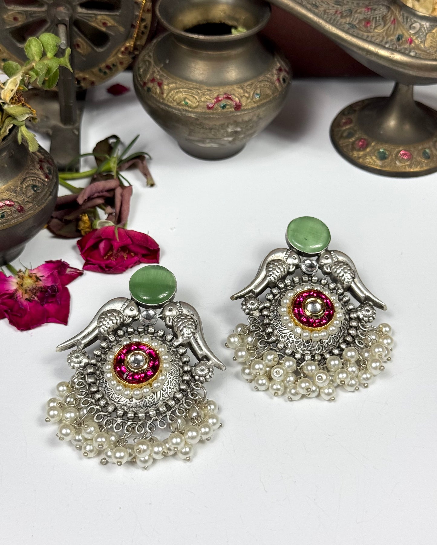 Premium Oxidised Heba Earrings