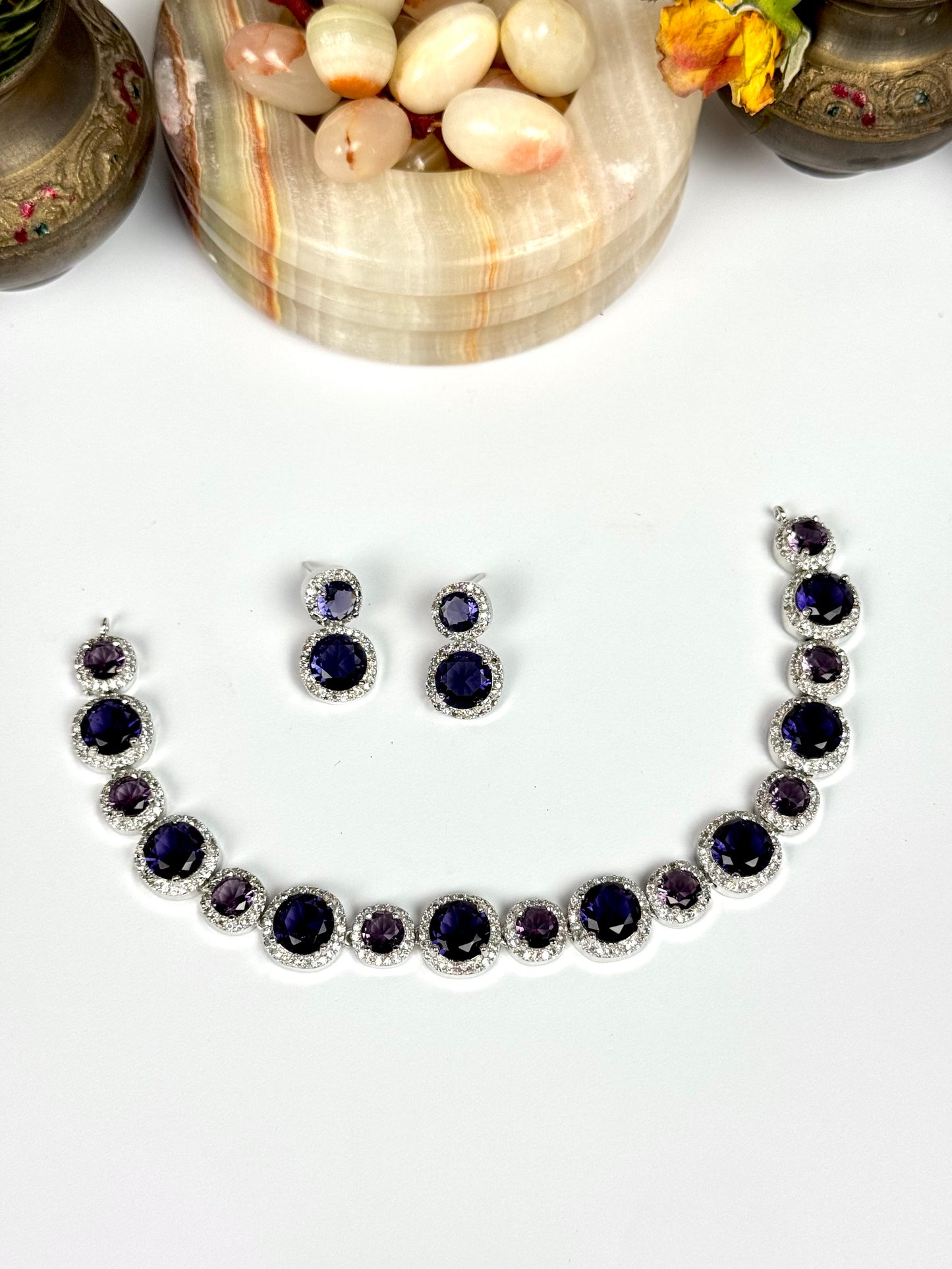 American Diamond 1karat Necklace set