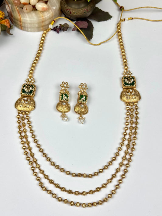 Rajwadi Brass Made Designer Mala set