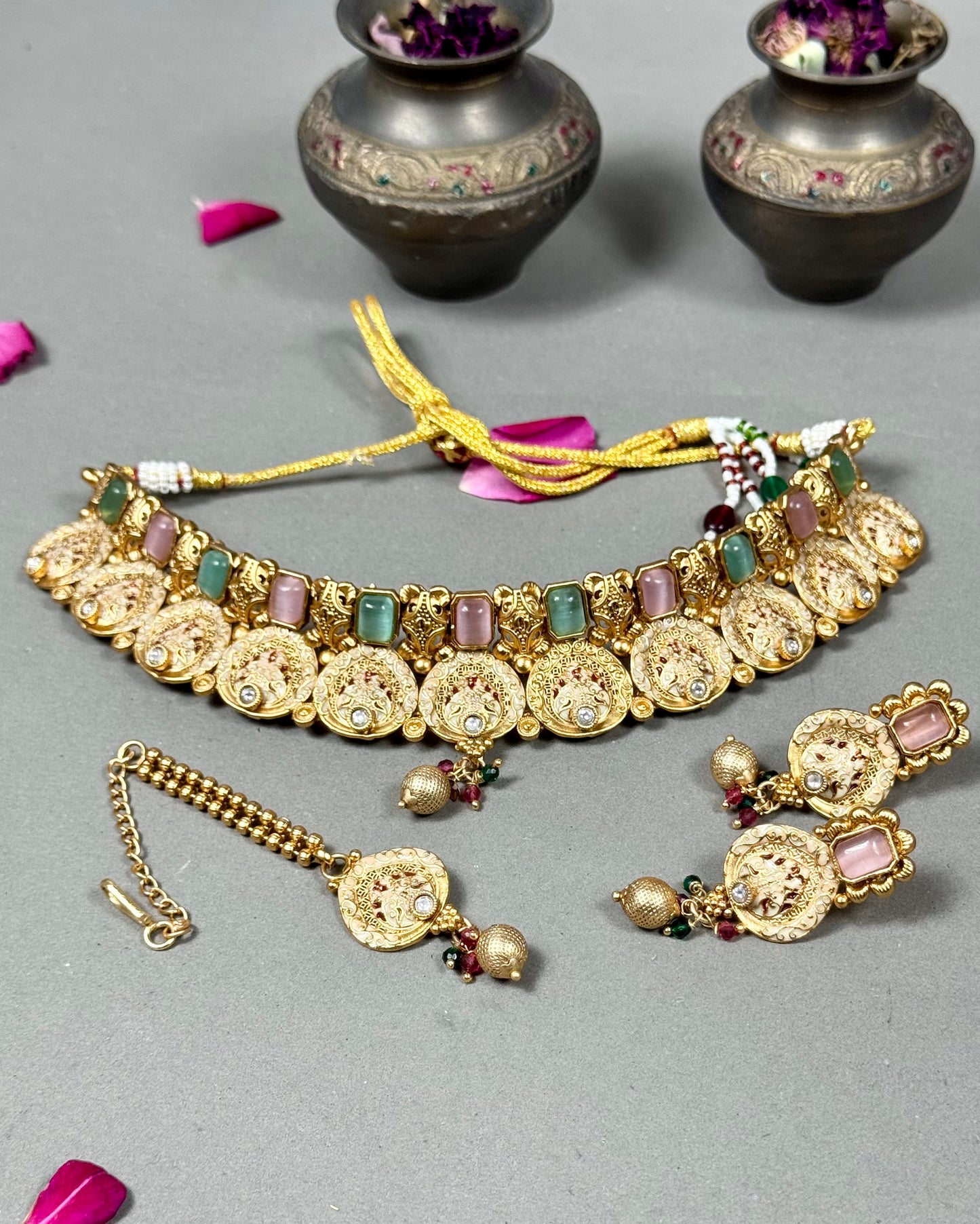 Rajwadi Brass Choker set