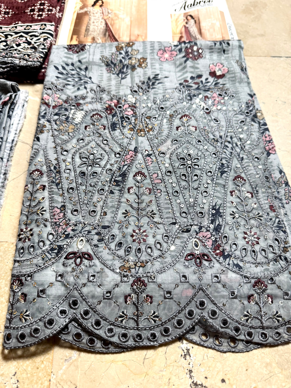 Libas-e-Shireen Orignal Tawakal embroidered Khadder 3 pcs suit