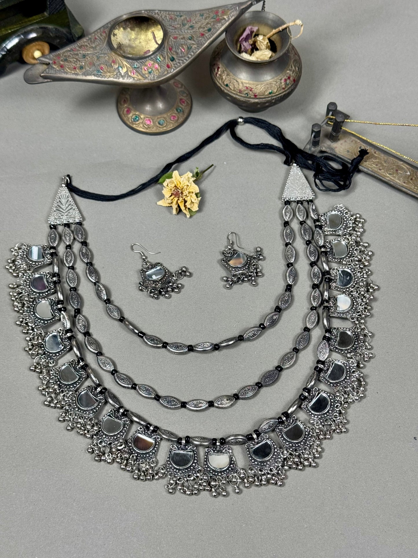 Oxidised Triple Layer Miror Mala set