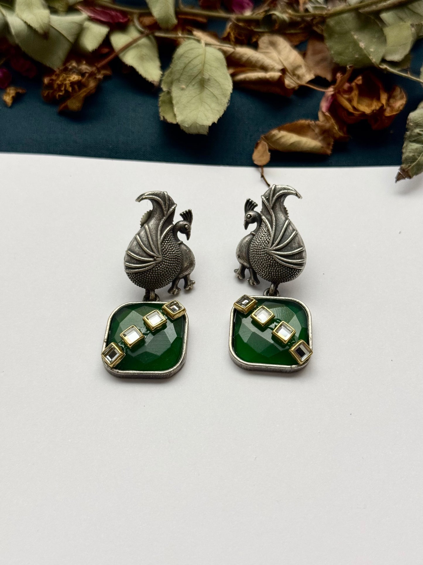 Premium oxidised Brass made Mahnoor Earrings