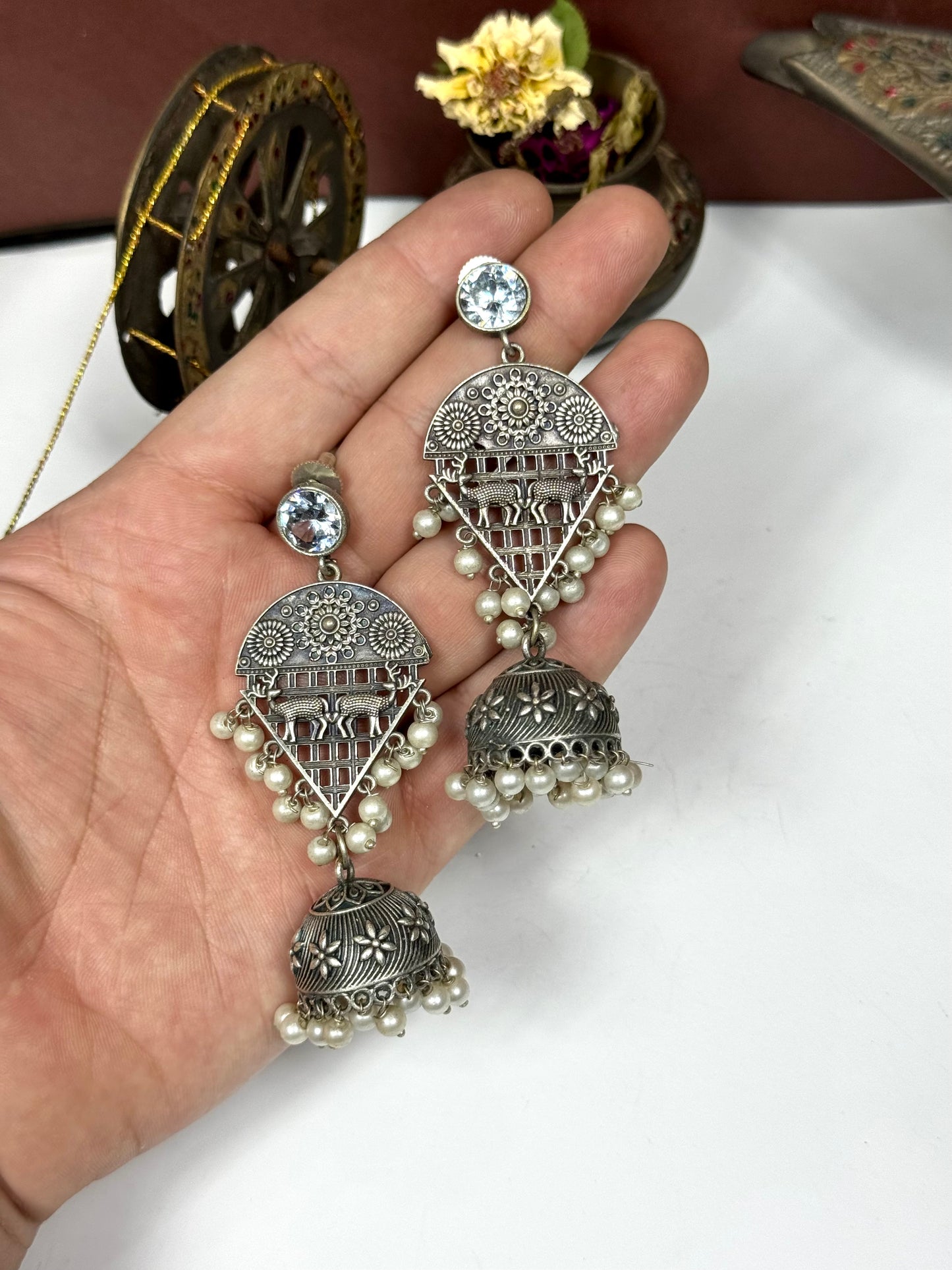 Premium Oxidised Sharmila Jhumki