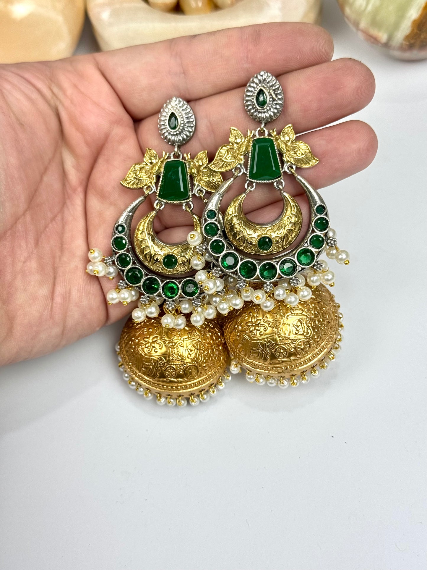 Premium Brass made oxidised Jhumkas