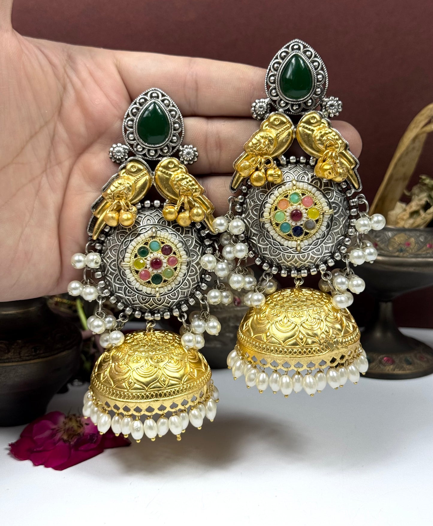 Premium Oxidised Alizeh Full size Jhumka