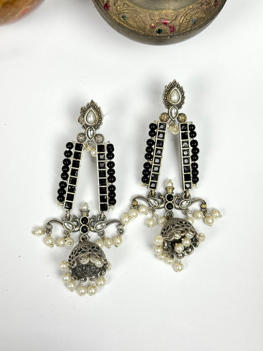 Premium Brass Made Oxidised Jhumka