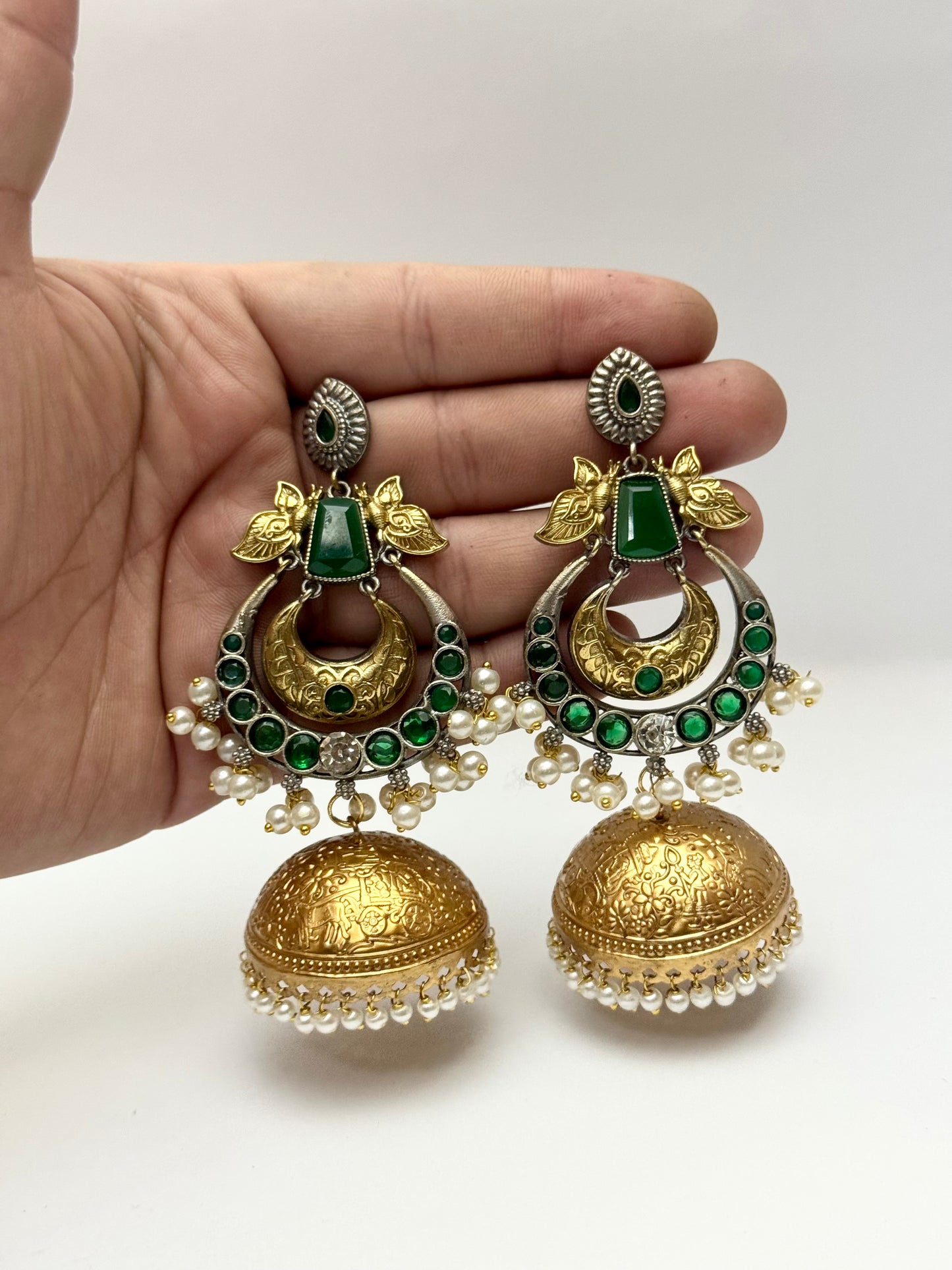 Premium Brass made oxidised Jhumkas