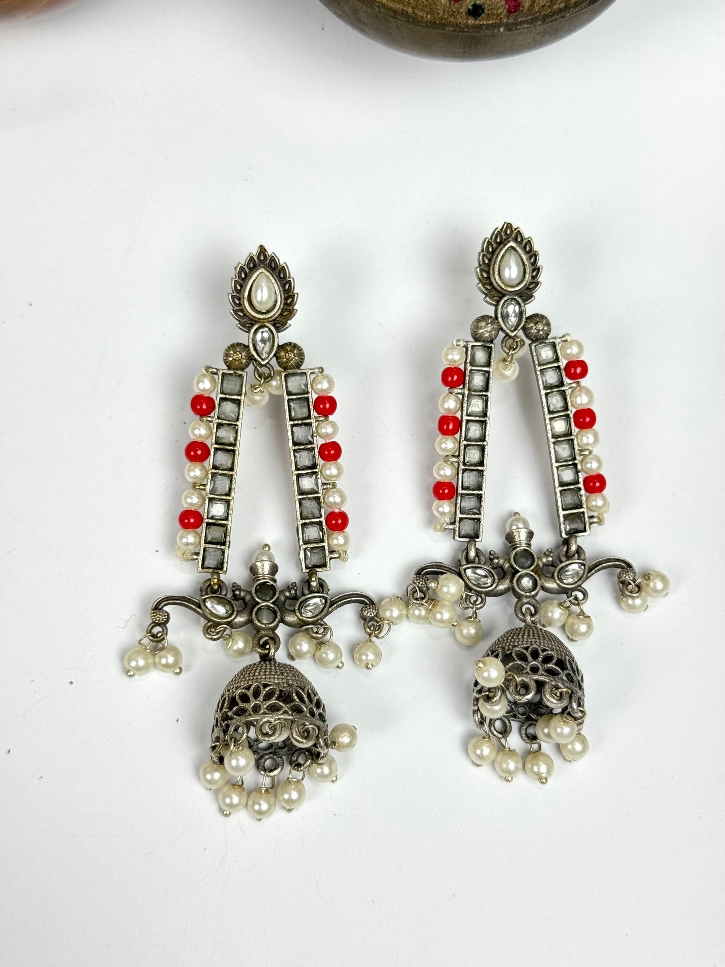 Premium Brass Made Oxidised Jhumka