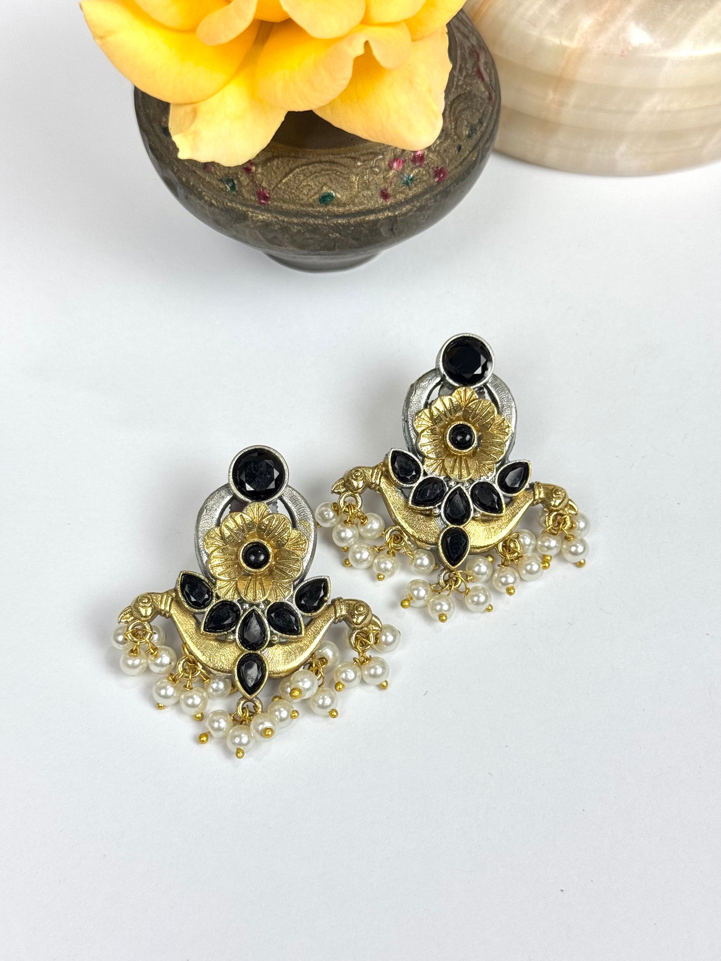 Premium Brass Made Oxidised Earrings