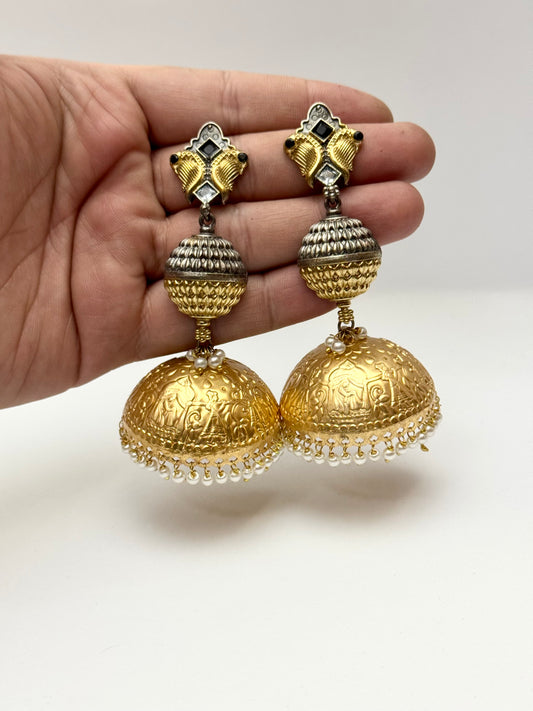Premium Brass Made Oxidised Earrings