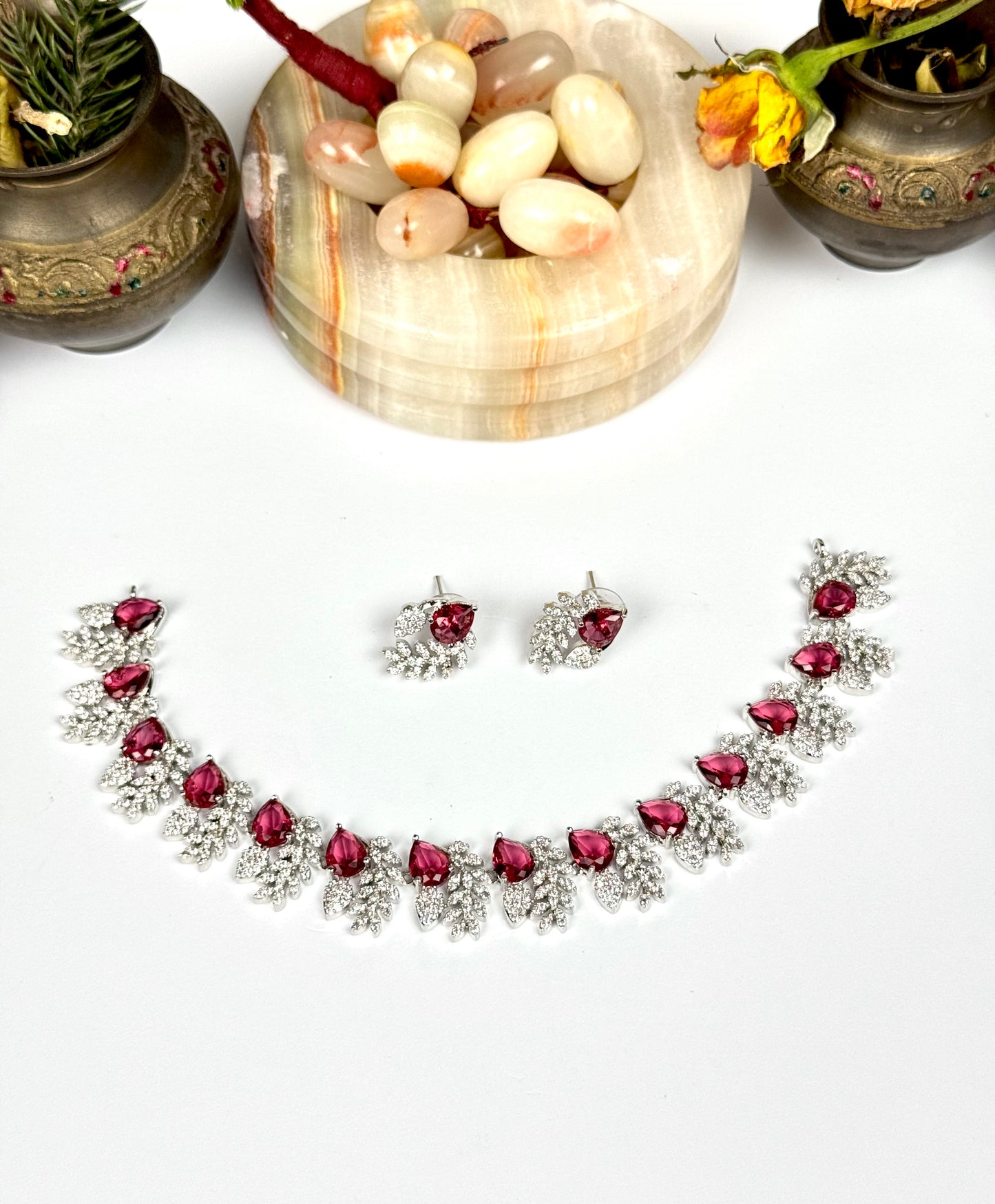 American Diamond 1karat Necklace set
