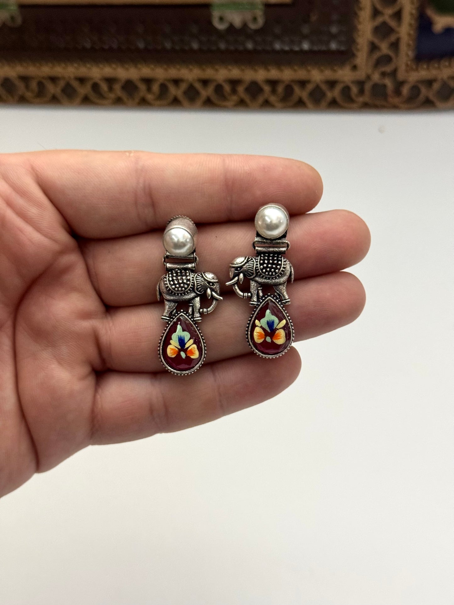 Premium brass made Oxidised Earrings